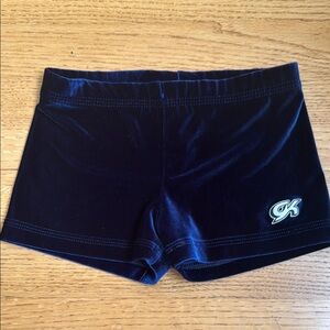 GK Navy Velvet Dance Shorts with GK Logo